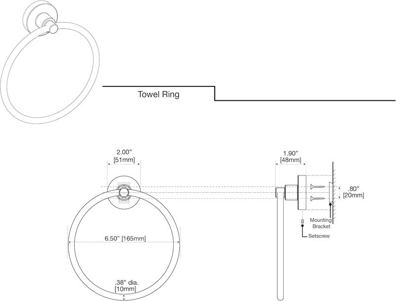 Gatco 5502 Studio Bathroom Towel Ring Matte Black - Image 2
