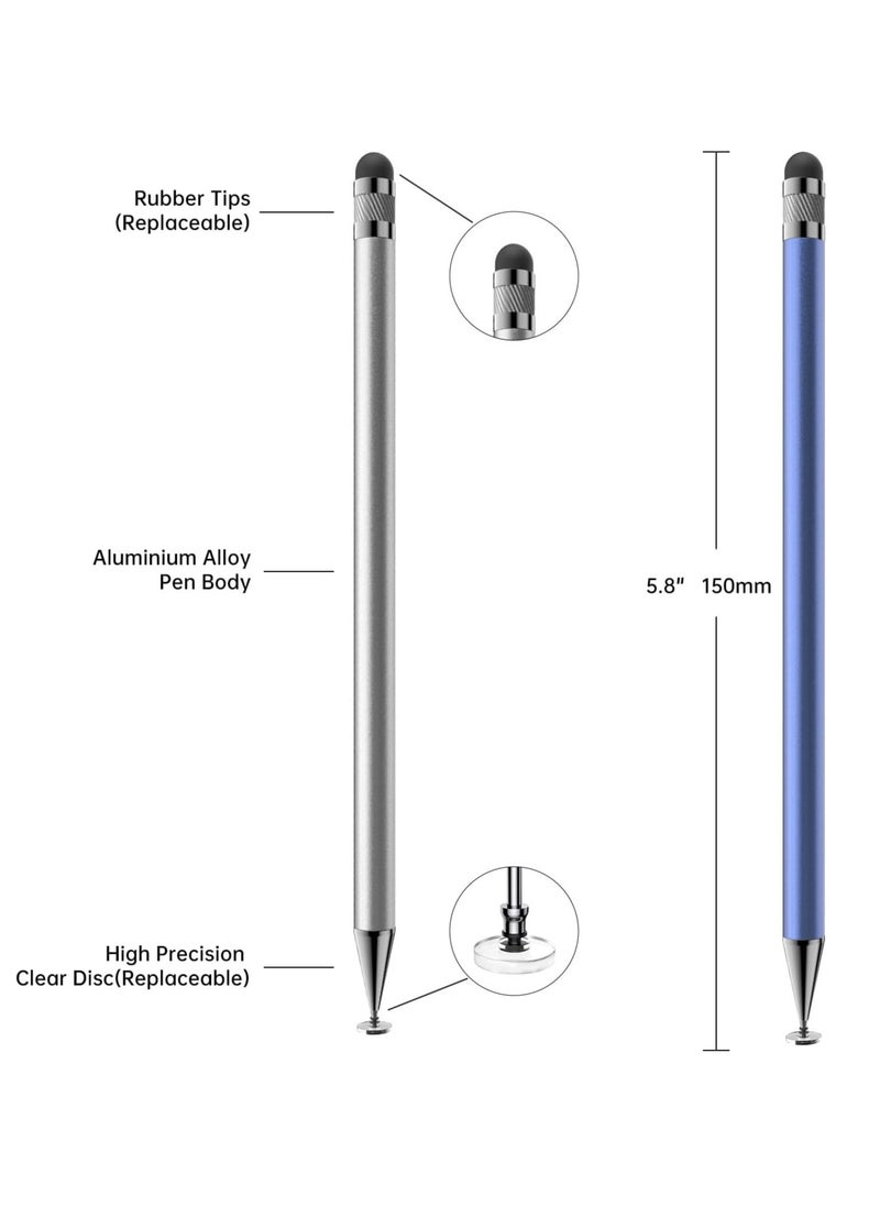 2-in-1 Stylus Pen for Touch Screen, High Precision and Sensitivity, Suitable for iPhone/ipad/Android Tablets, Compatible with All Touch Screens