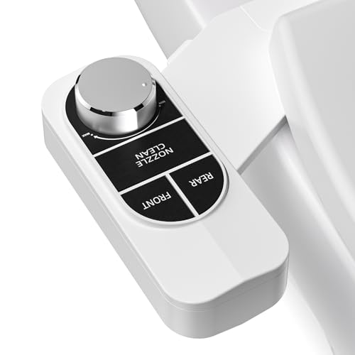 SAMODRA Non-Electric Bidet - Self Cleaning Dual Nozzle (Frontal and Rear Wash) Fresh Water Bidet Toilet Seat Attachment with Independent Adjustable Water Pressure (Classic Black/Silver) - Image 1