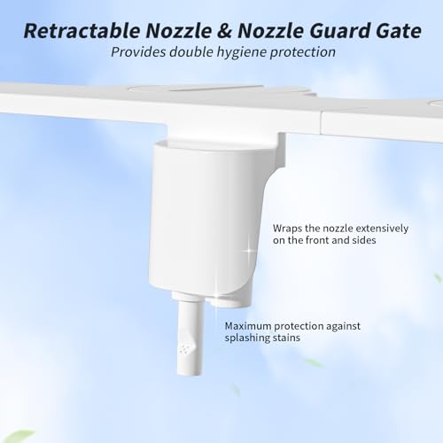 SAMODRA Non-Electric Bidet - Self Cleaning Dual Nozzle (Frontal and Rear Wash) Fresh Water Bidet Toilet Seat Attachment with Independent Adjustable Water Pressure (Classic Black/Silver) - Image 5