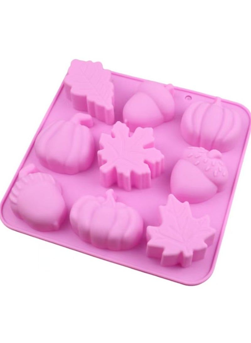 9 ثقوب قالب كعكة السيليكون ورقة القرنطين شكل البلوط الفاكهة قالب مكعب الجليد - Image 3