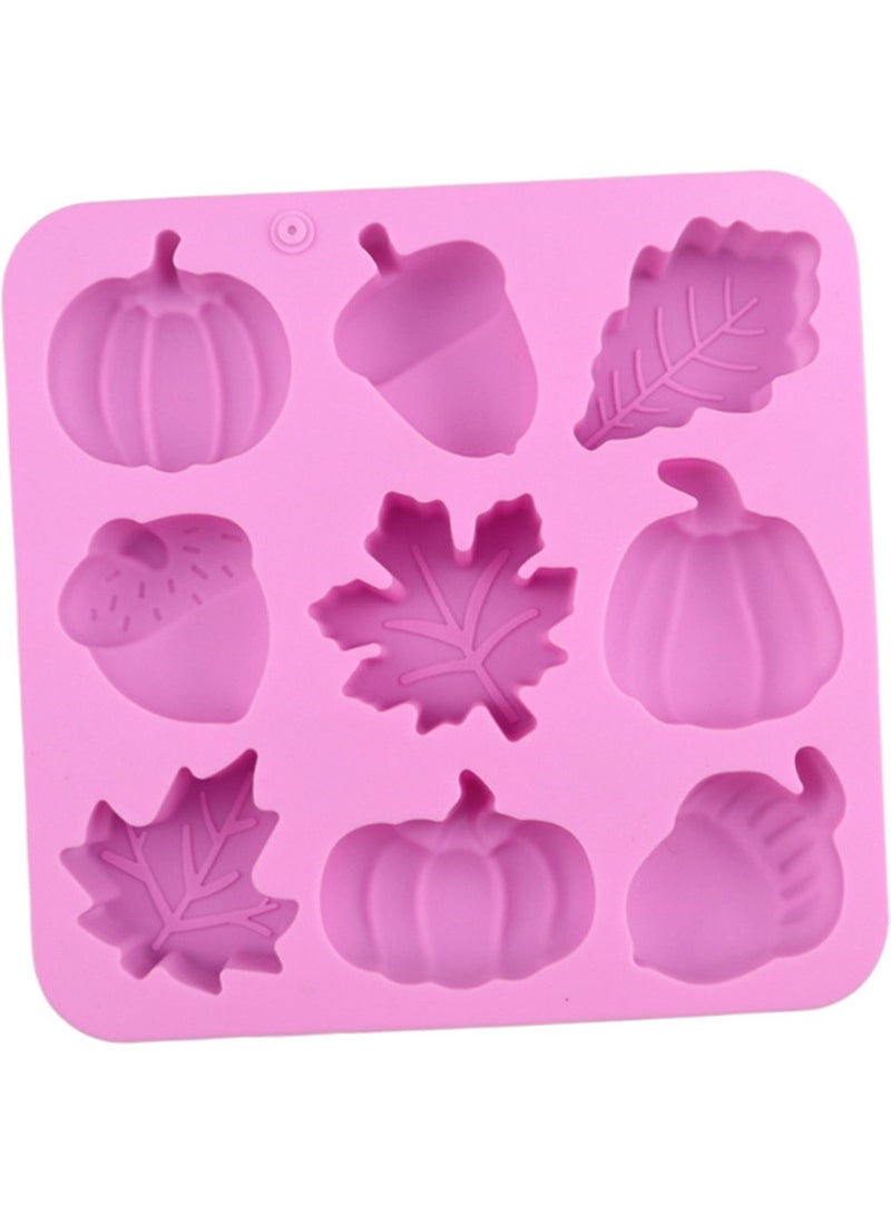 9 ثقوب قالب كعكة السيليكون ورقة القرنطين شكل البلوط الفاكهة قالب مكعب الجليد - Image 2