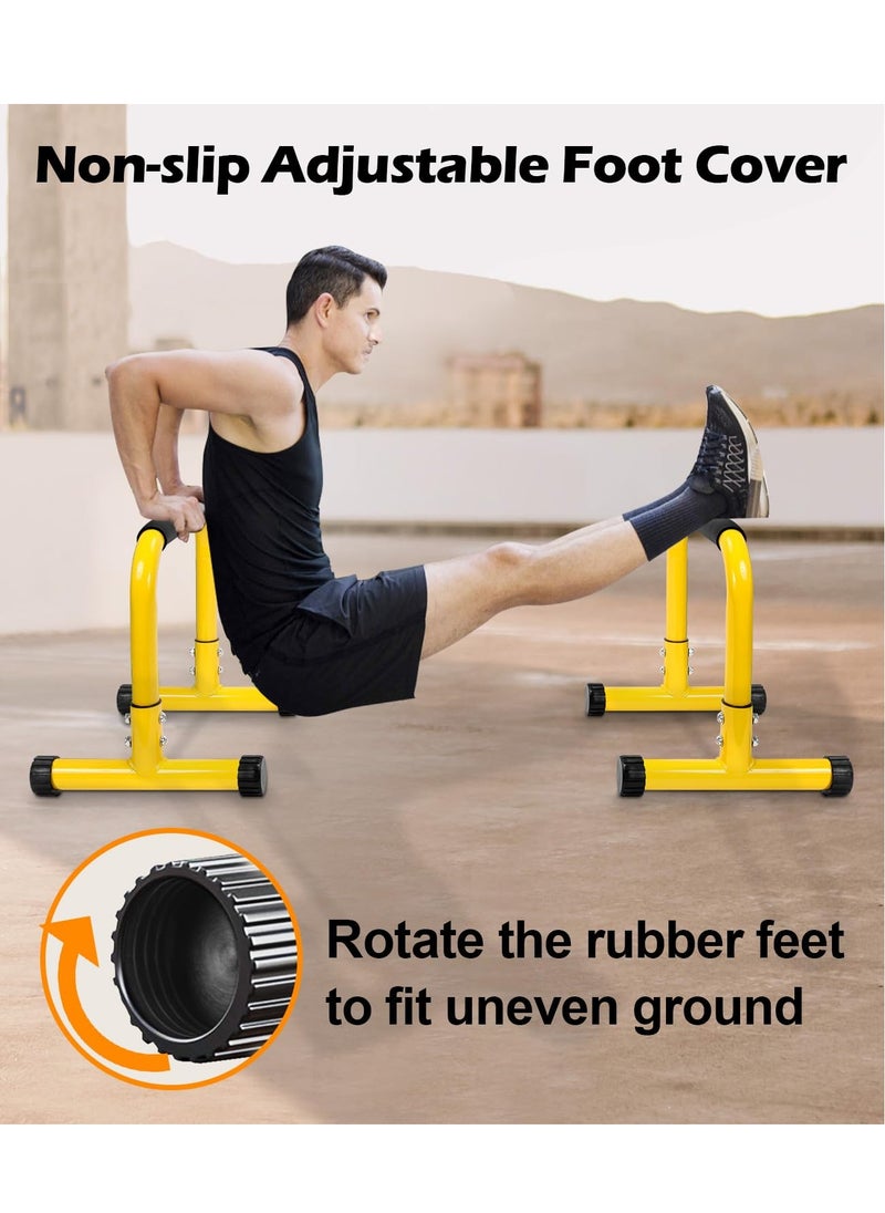 XiuWoo - Push Up Bar, High Steel Parallette Dip Bar with Full Coverage Foam Handle, Heavy-Duty Calisthenics Parallel Bars for L-Sit, Dips, Home Gym Strength Training Workout - Image 1