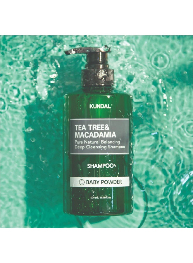 KUNDAL Tea Tree & Macadamia Shampoo - Baby Powder 500 ml - Image 2