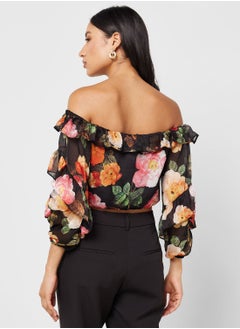 GUESS Floral Printed  Crop Top  - Image 2