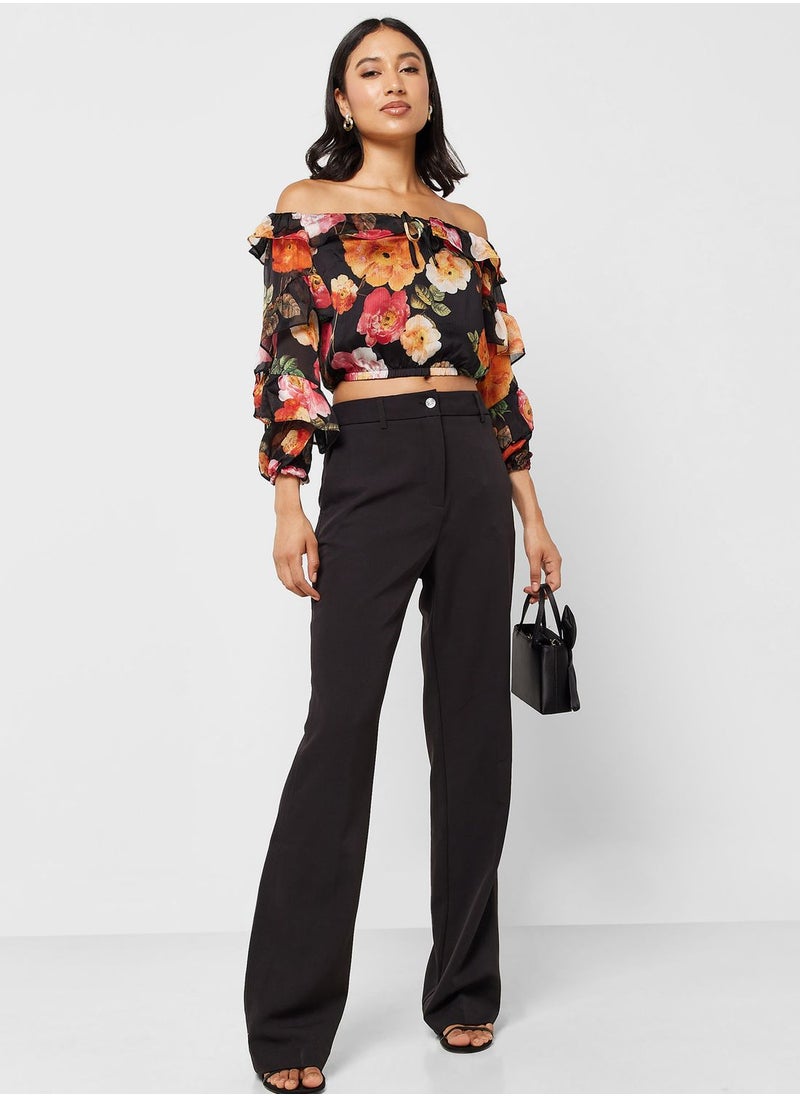 GUESS - Floral Printed  Crop Top - Image 1