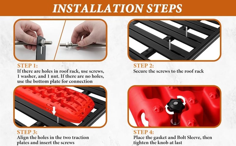 Odluzy High strength upgraded material Universal Traction Board Mounting Kit, Safety Traction Board Mount, Easy-to-Install Recovery Board Mount Pins for 4.72-6.69" Hole Spacing Upgraded quality - Image 3