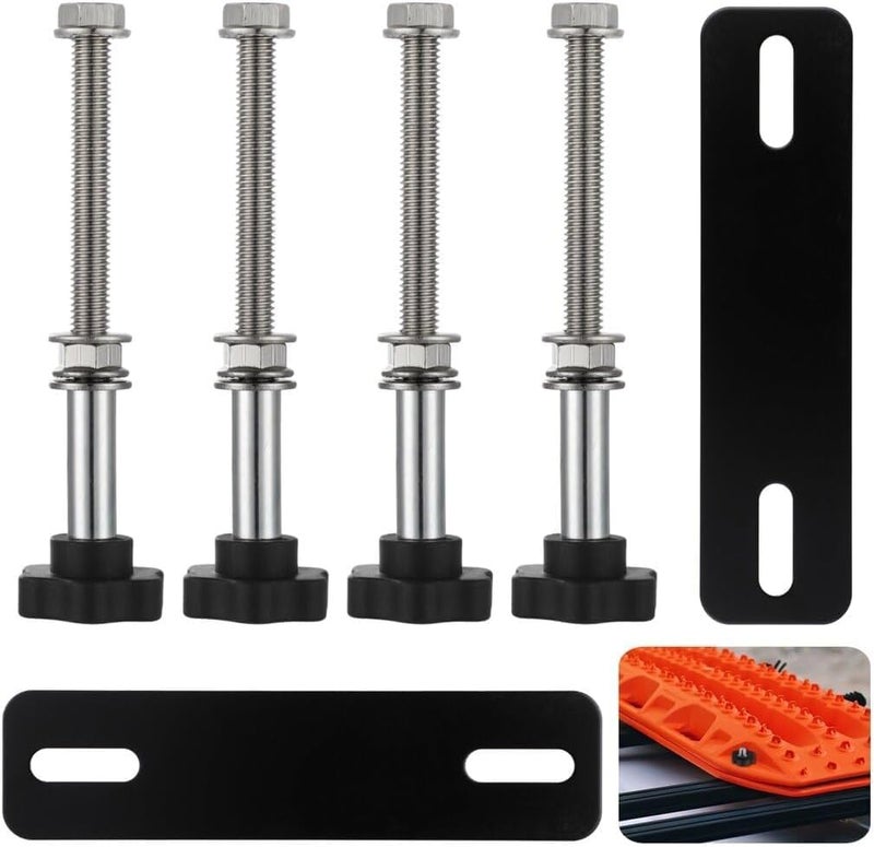 Odluzy High strength upgraded material Universal Traction Board Mounting Kit, Safety Traction Board Mount, Easy-to-Install Recovery Board Mount Pins for 4.72-6.69" Hole Spacing Upgraded quality - Image 1