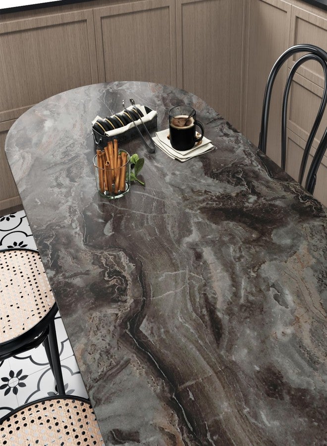 Wallercity Brown/Black Marble Contact Paper Peel and Stick Countertops Waterproof Vinyl Matt Granite Wallpaper for Kitchen Bathroom Decor 15.8''x236'' Countertop Contact Paper for Cabinets and Drawers - Image 1
