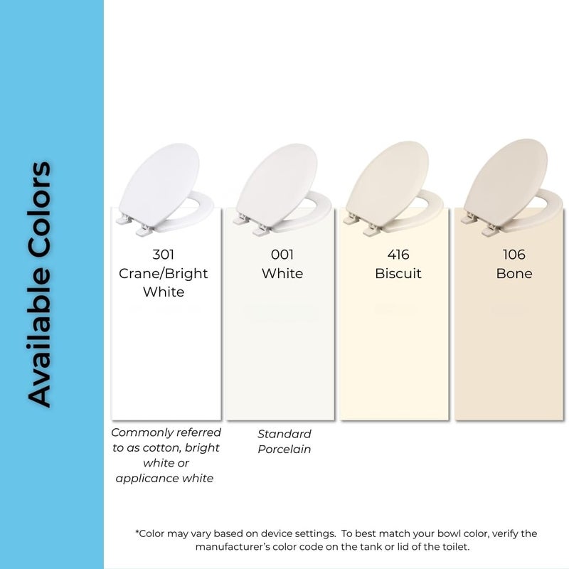 Centoco Elongated Plastic Toilet Seat, Fits Kohler/American Standard/TOTO, Standard Economy Model, Made in the USA, DSAMAZ16-106, Bone - Image 4