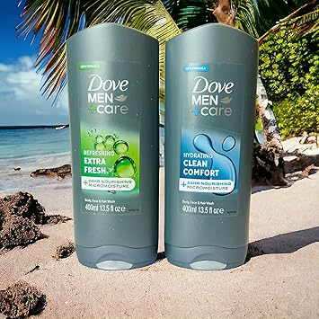 Dove Extra fresh clean comfort 3 in 1 Body Face and hair wash 2x 400ml - Image 4