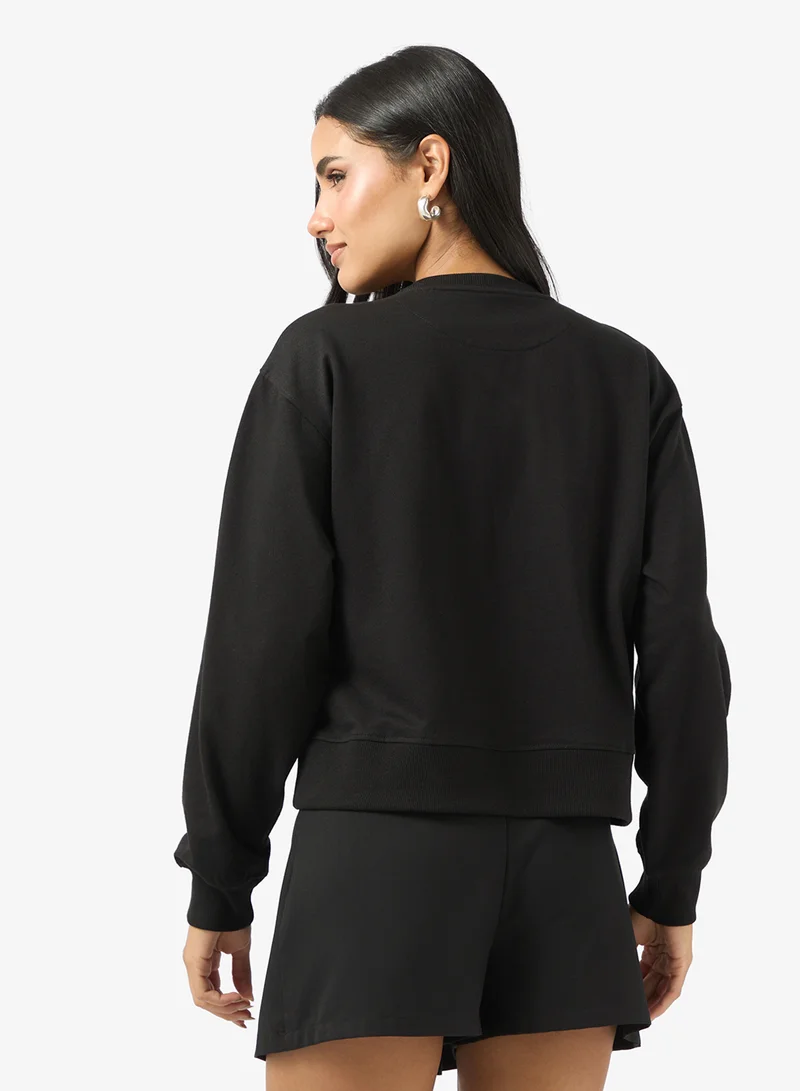 Ginger Crew Neck Oversize Varsity Sweatshirt