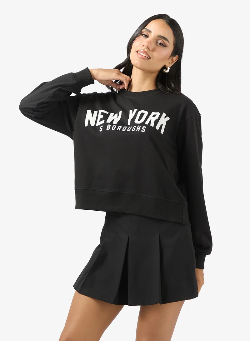 Ginger Crew Neck Oversize Varsity Sweatshirt