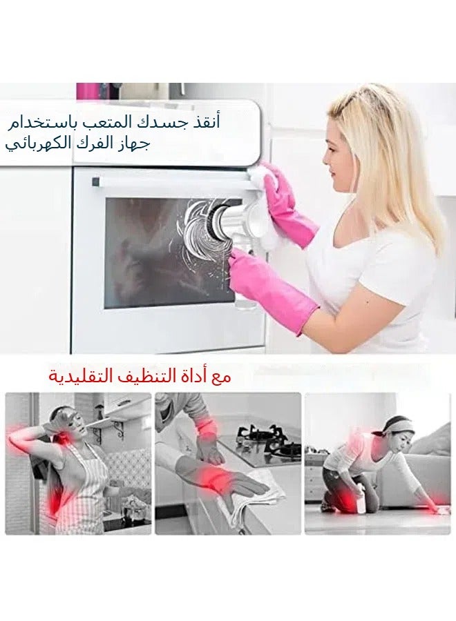 عام فرشاة تنظيف كهربائية متعددة الوظائف 5 في 1 Magic Power مع 3 رؤوس فرشاة ، أدوات تنظيف منزلية ، مطبخ ، حمام ، حمام ، سجاد - Image 3