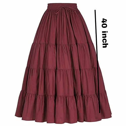 JANAK Girl Crepe Fabric Long Frill Skirt 584 (Maroon) Free Size - Image 2