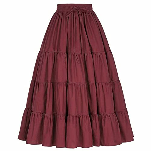JANAK Girl Crepe Fabric Long Frill Skirt 584 (Maroon) Free Size - Image 5