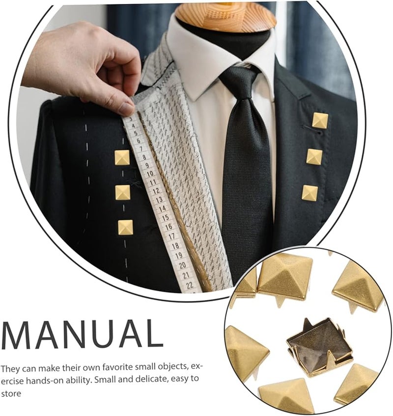 MUELODSIC 160 Pcs Pyramid Rivets For Clothing Bags Shoes Crafts Four Jaw Design 2 Pack - Image 3