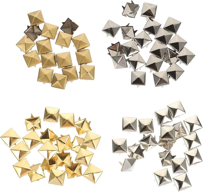 MUELODSIC 160 Pcs Pyramid Rivets For Clothing Bags Shoes Crafts Four Jaw Design 2 Pack - Image 2