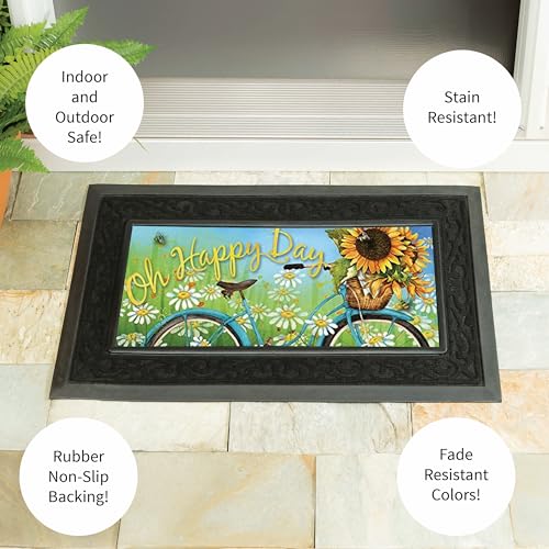 Evergreen Flag Evergreen Sassafras Doormat Insert Bundle & Tray Set of 5, Spring Summer Fall Winter Interchangeable Entrance Door mats Indoor and Outdoor Welcome Mat 30 x 18 Tray Non Slip Backing Low Profile - Image 4
