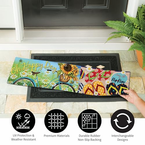 Evergreen Flag Evergreen Sassafras Doormat Insert Bundle & Tray Set of 5, Spring Summer Fall Winter Interchangeable Entrance Door mats Indoor and Outdoor Welcome Mat 30 x 18 Tray Non Slip Backing Low Profile - Image 2