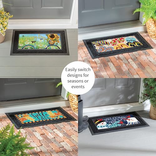 Evergreen Flag Evergreen Sassafras Doormat Insert Bundle & Tray Set of 5, Spring Summer Fall Winter Interchangeable Entrance Door mats Indoor and Outdoor Welcome Mat 30 x 18 Tray Non Slip Backing Low Profile - Image 5