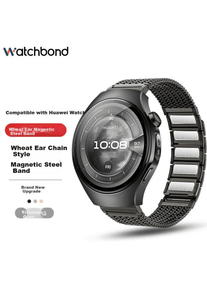 Watchbond Magnetic Metal Strap For Huawei Watch5, Gt5, Gt4, Watch4 Pro, Gt5 Pro - Smart Sports Breathable Woven Band For Porsche Edition Men