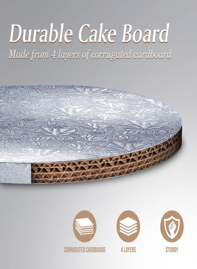 Cakebon Round Cake Boards - Sturdy 1/2 Thick Cake Drums - 10 Inch Professional Base Para Pastel Smooth Straight Edges Silver 1-Pack - Image 3