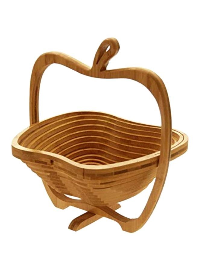 NIBEMINENT Bamboo Fruit Foldable Basket Brown 0.9x11.9x10.9inch - Image 1
