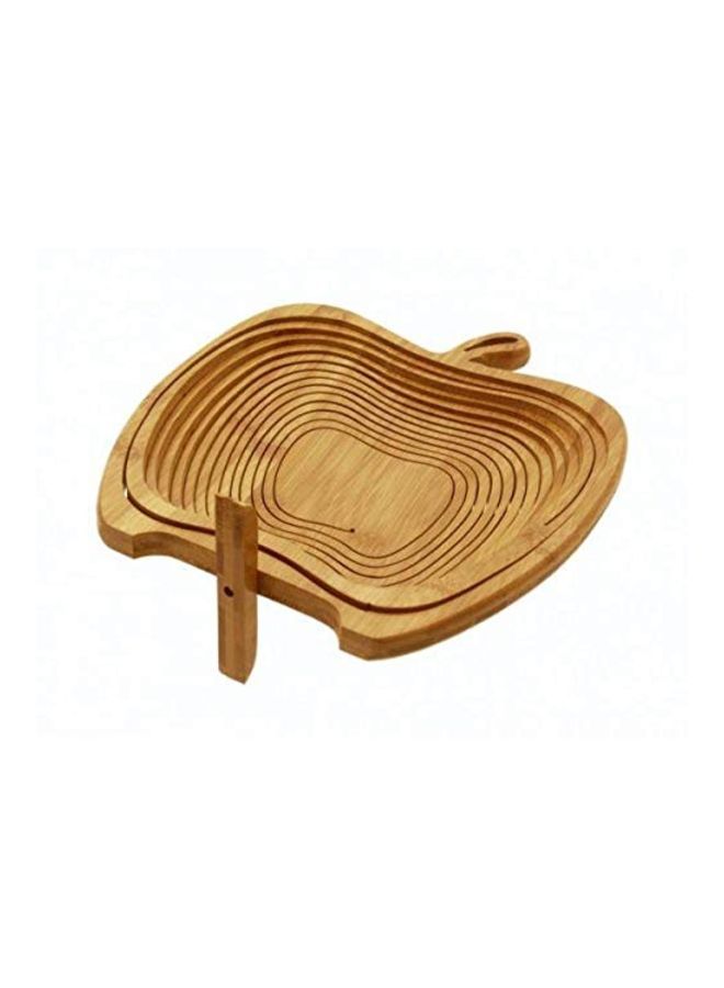 NIBEMINENT Bamboo Fruit Foldable Basket Brown 0.9x11.9x10.9inch - Image 2