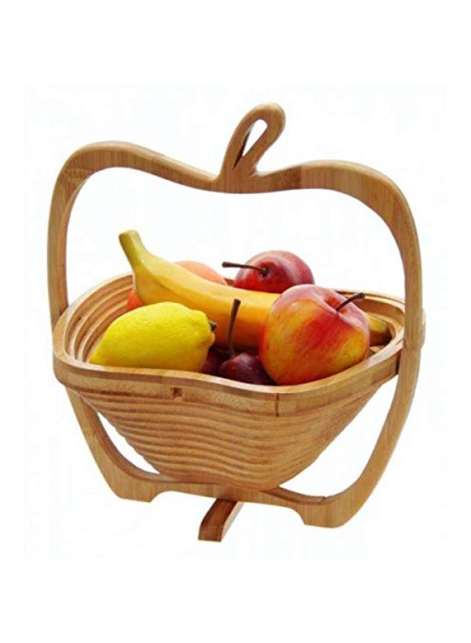 NIBEMINENT Bamboo Fruit Foldable Basket Brown 0.9x11.9x10.9inch - Image 3