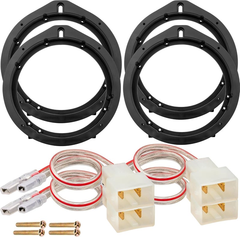 NuIth 6.5 Inch Speaker Adapter Bracket with Wiring Harness Kit for Honda and Acura - Image 1