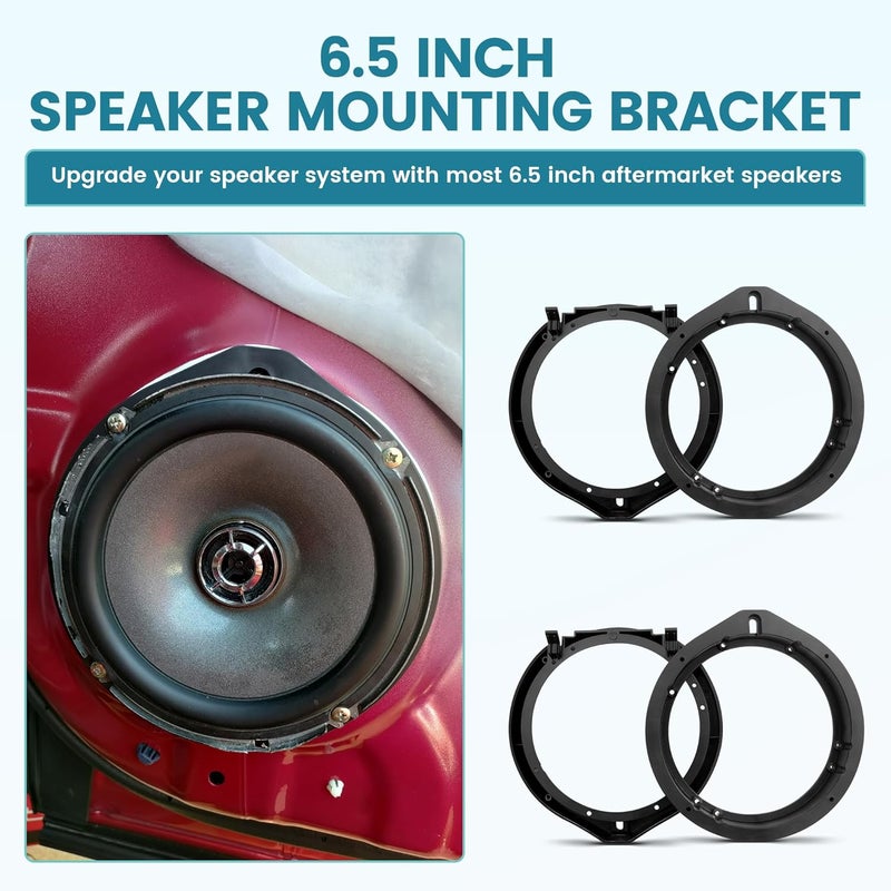 NuIth 6.5 Inch Speaker Adapter Bracket with Wiring Harness Kit for Honda and Acura - Image 4