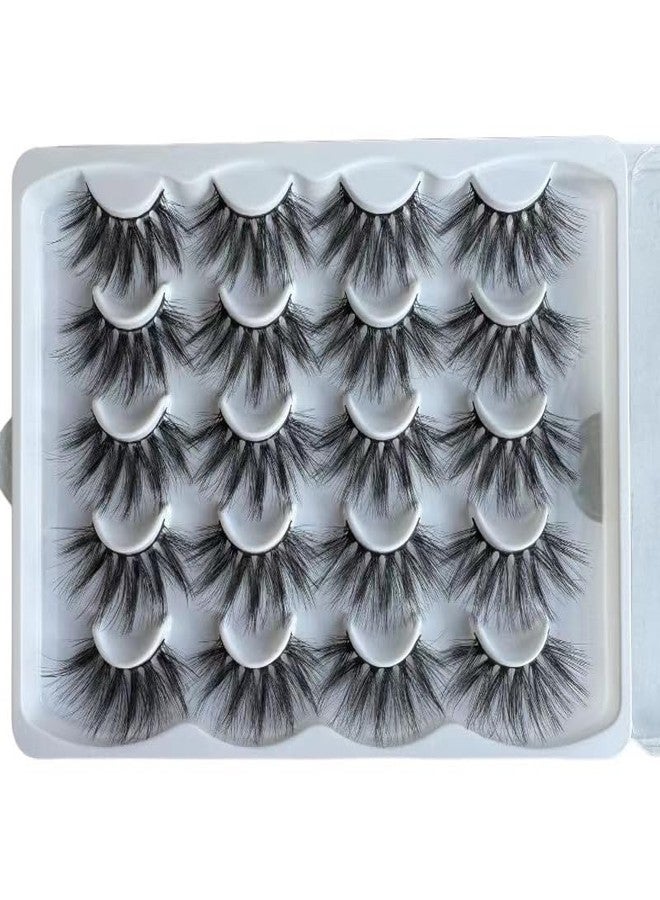 Choshim 3D Mink Eyelashes 10 Pairs 20-25MM Long Fluffy Dramatic False Eyelashes Reusable Lash Extensions for Black Women for Halloween Bold Makeup Luxurious Look - Image 1