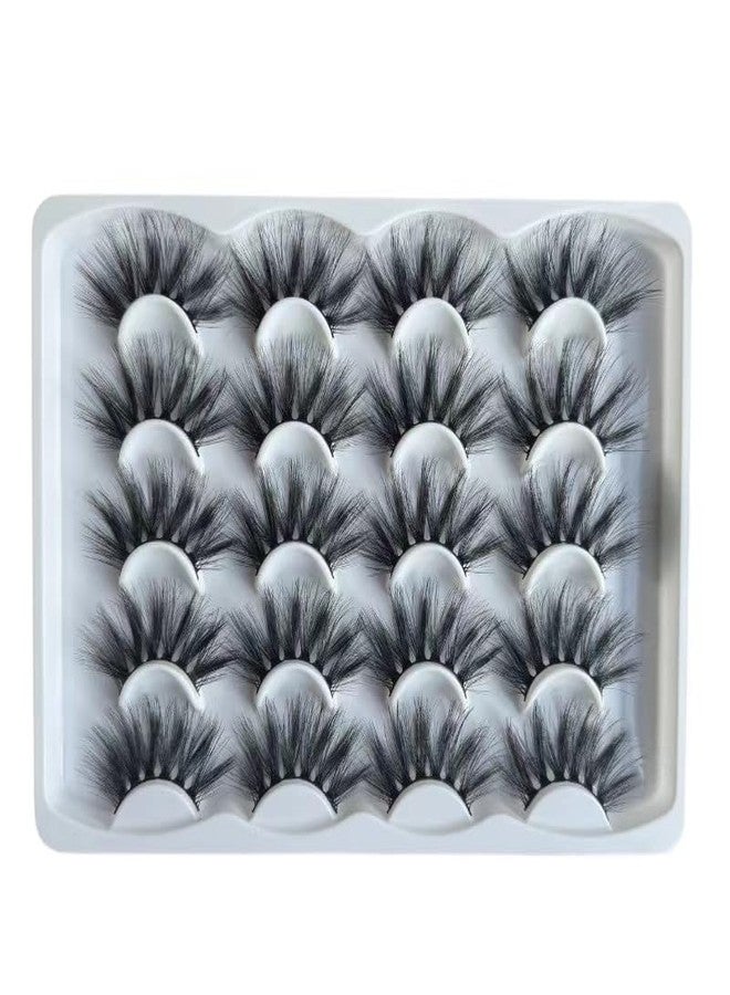 Choshim 3D Mink Eyelashes 10 Pairs 20-25MM Long Fluffy Dramatic False Eyelashes Reusable Lash Extensions for Black Women for Halloween Bold Makeup Luxurious Look - Image 3