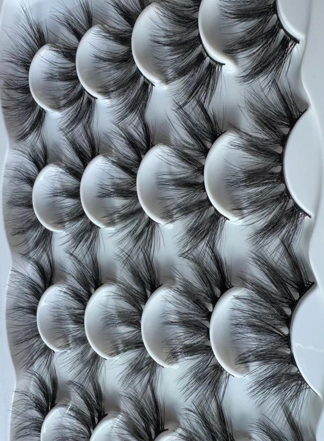 Choshim 3D Mink Eyelashes 10 Pairs 20-25MM Long Fluffy Dramatic False Eyelashes Reusable Lash Extensions for Black Women for Halloween Bold Makeup Luxurious Look - Image 2