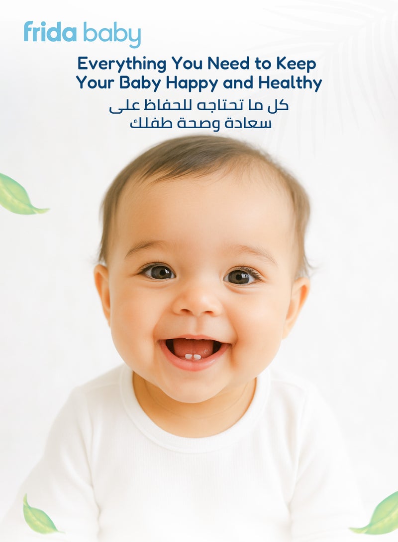 fridababy Baby Basics Kit | Made in Sweden | Newborn Care Set with NoseFrida Nasal Aspirator, Windi GasPasser, NailFrida Clipper, DermaFrida SkinSoother & Carry Case - Image 4