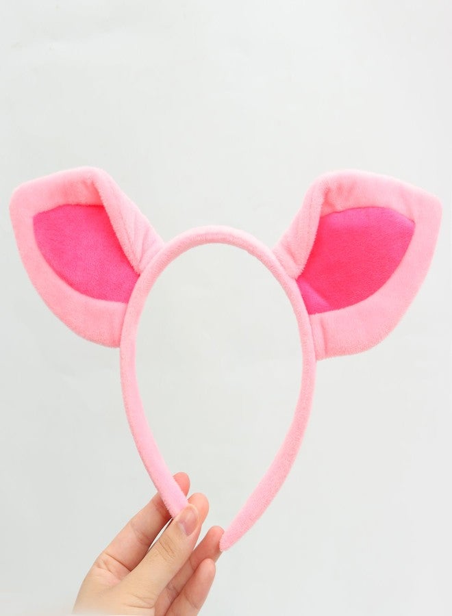 KEPATO Animal Ears Headbands Jungle Safari Party Favors Wild One Birthday Decorations Photo Booth Props for Halloween & Party (Pig) - Image 3