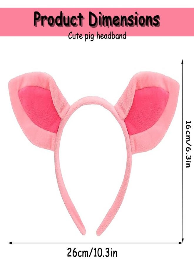 KEPATO Animal Ears Headbands Jungle Safari Party Favors Wild One Birthday Decorations Photo Booth Props for Halloween & Party (Pig) - Image 2