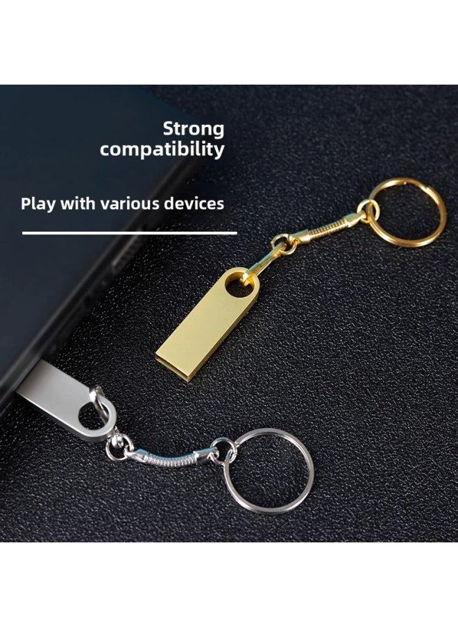 Supply U Disk Customized 8g High-speed USB Disk Lettering Gift Advertising Metal U Disk Tuhao Gold Creative U Disk 16g-Color:Black-Capacity:256GB  - Image 3