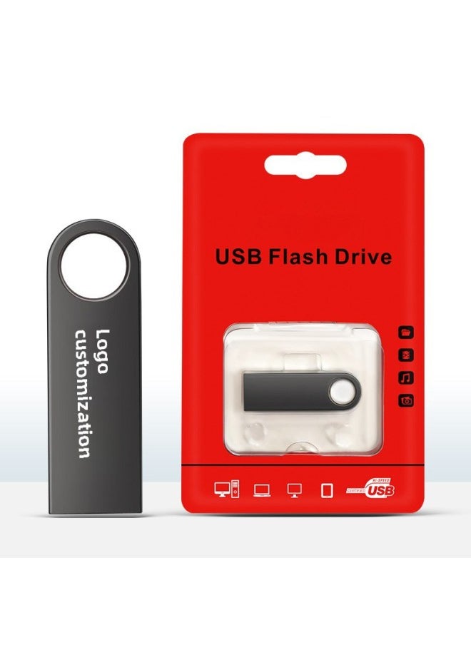 Supply U Disk Customized 8g High-speed USB Disk Lettering Gift Advertising Metal U Disk Tuhao Gold Creative U Disk 16g-Color:Black-Capacity:256GB  - Image 1