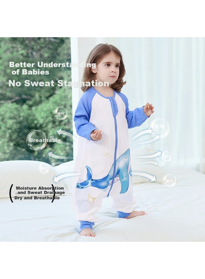 Qicaiboshi Baby Sleeping Bag, Spring And Summer Bamboo Cotton Gauze, Infant Sleepwear, Split-leg Design, Children's Anti-kick Blanket, Front 4 Back 2, Balloon Pattern, Size S - Image 2