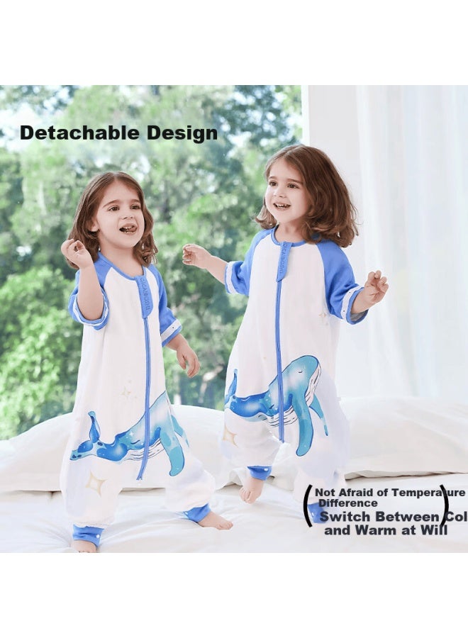Qicaiboshi Baby Sleeping Bag, Spring And Summer Bamboo Cotton Gauze, Infant Sleepwear, Split-leg Design, Children's Anti-kick Blanket, Front 4 Back 2, Balloon Pattern, Size S - Image 5