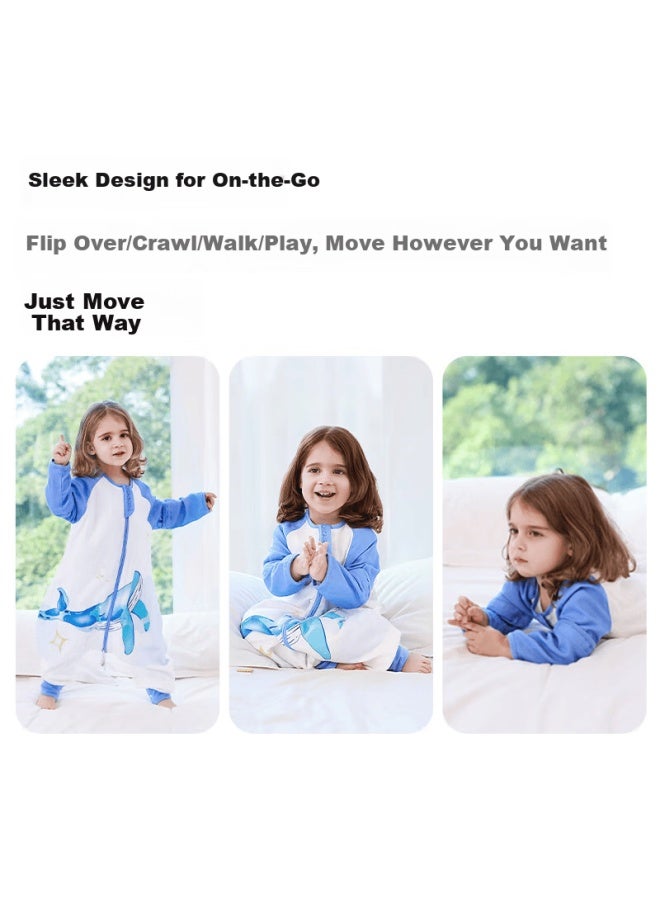 Qicaiboshi Baby Sleeping Bag, Spring And Summer Bamboo Cotton Gauze, Infant Sleepwear, Split-leg Design, Children's Anti-kick Blanket, Front 4 Back 2, Balloon Pattern, Size S - Image 4