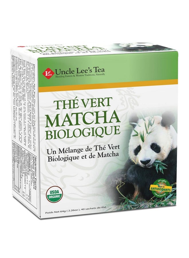 Uncle Lee's Tea - Organic Matcha Green Tea, High in Catechin, Rich in Antioxidants, Box, 40 Tea Bags - Image 1