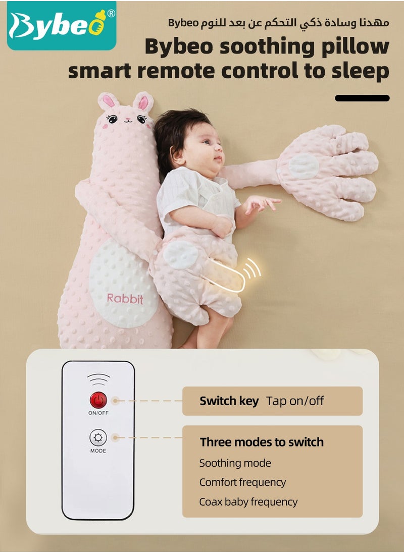 Bybeo Baby Sleep Soothing Doll with Automatic Soothing Palm, Newborn Patting Pillow, Baby Sleep Soother, Baby Sleeping Nursing Pillow with Remote Control, Infant Exhaust Pillow for Startle Prevention,Cute Rabbit Shape  - Image 4