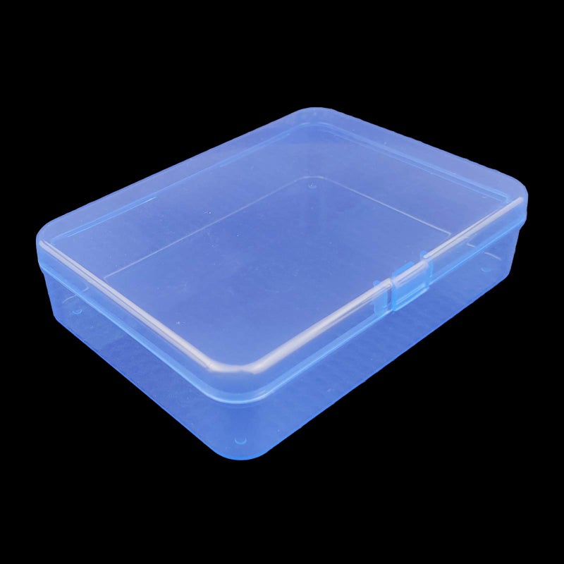Goodma 8 Pieces Rectangular Plastic Boxes Empty Storage Organizer Containers with Hinged Lids for Small Items and Other Craft Projects (Blue, 4.5 x 3.3 x 1.1 inch) - Image 2