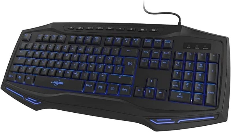 uRage Exodus 300 RGB Gaming Keyboard 7 Color LED Backlit Wired, 26 Programmable Keys + 4 Macro Keys, Anti-Ghosting, 12 Multimedia Functions, USB Wired Keyboard for PC Laptop Gaming Console, Black - Image 1