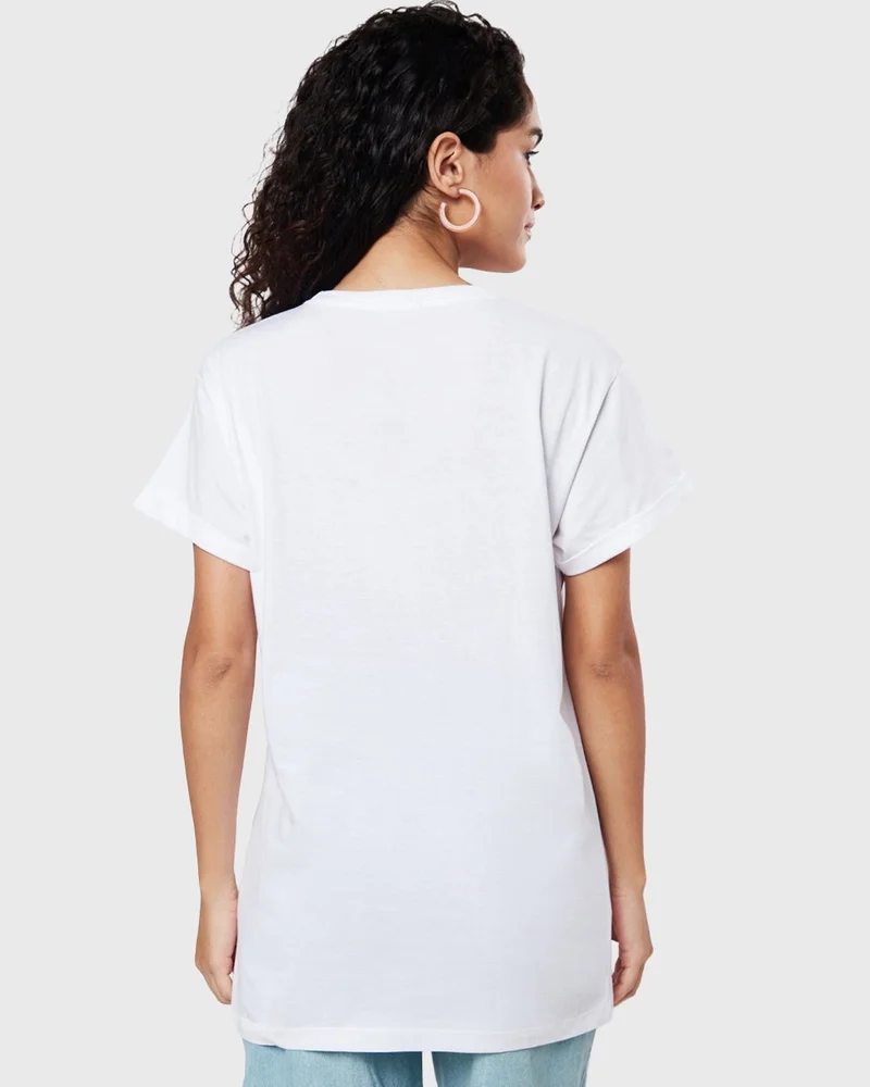 bewakoof Women's White So Uncool Graphic Printed Boyfriend T-shirt