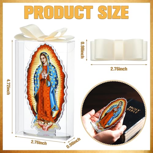 Colingmill 12 Set Virgen De Guadalupe Statues Our Lady of Guadalupe Statues Small Virgin Mary Figurine Religious Christian Centerpieces for First Communion Baby Shower Baptism Favor Virgin Mary - Image 3