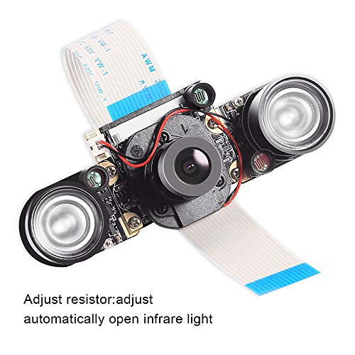 DORHEA Raspberry Pi 4 Camera Module Automatic IR-Cut Sensor Day/Night Vision Video Webcam HD 5MP 1080P OV5647 Adjustable Focus with IR Sensor LED Light for Raspberry Pi 3 B+ 4B 2 Model B/B+ / A/A+ - Image 3